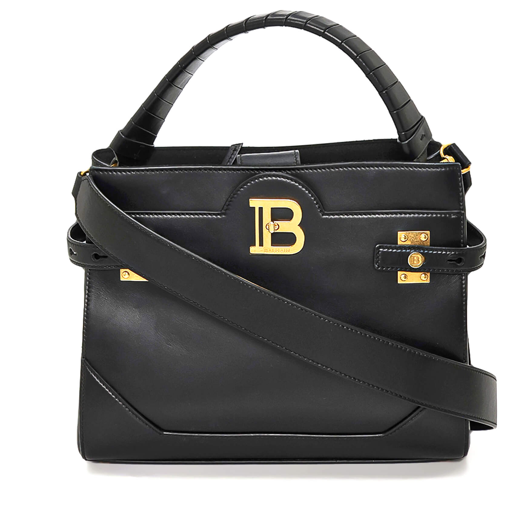 Balmain - Black Smooth Leather BBuzz Large Bag